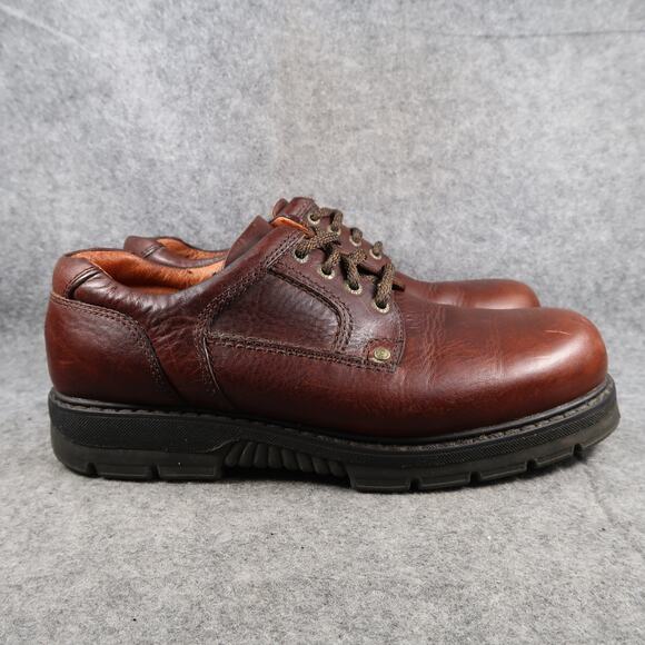 Hush Puppies Shoes Mens 10.5 EW Derby Oxford Leather Dress Work Lug Sole Brown